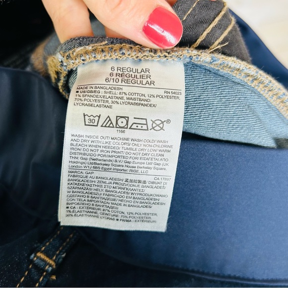 Gap 1969 Maternity Resolution Slim Straight Dark Blue Jeans - Picture 6 of 7